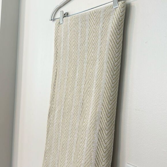 Pier 1 Chevron Pattern Pom Pom Throw Blanket 50”x60” - Picture 2 of 5